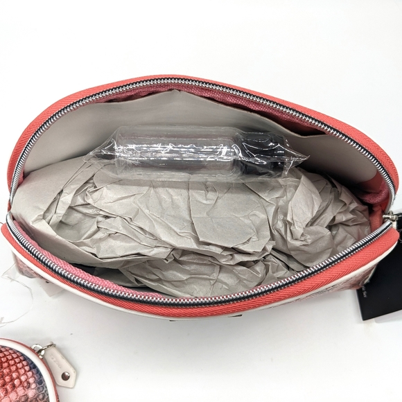 Joan & David Python Travel Cosmetic Toiletry Bags 3 Piece Set Pink JDC2751 - Picture 2 of 6